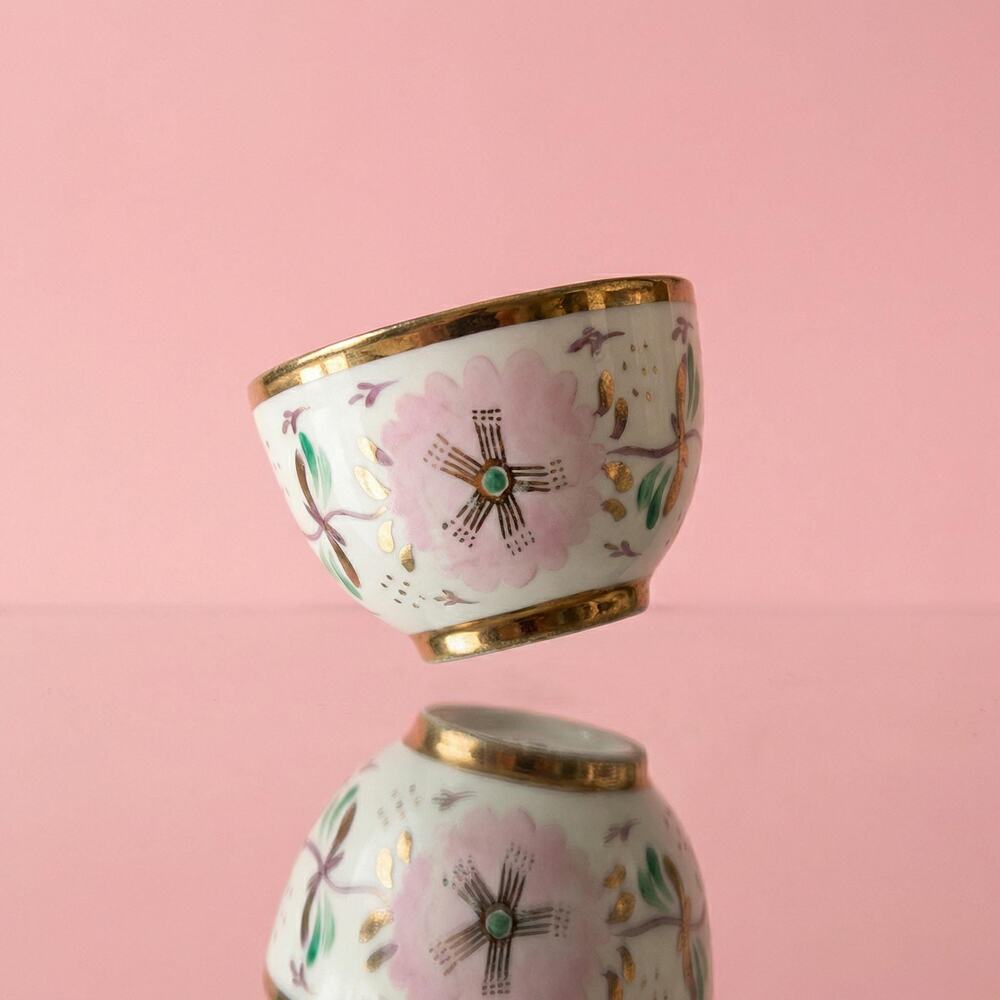 Early 19th Century Vintage Louis XV Style Hand-Painted Floral Porcelain Bowl